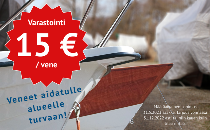 Veneen talvisäilytys 15 EUR/vene